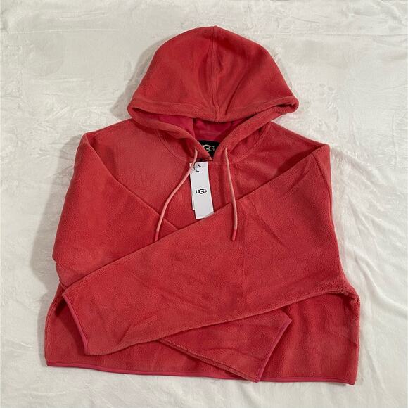 UGG Myley Sherpa Hoodie Sweater Rypk salmon/pink NWT Women size XL - Picture 1 of 10